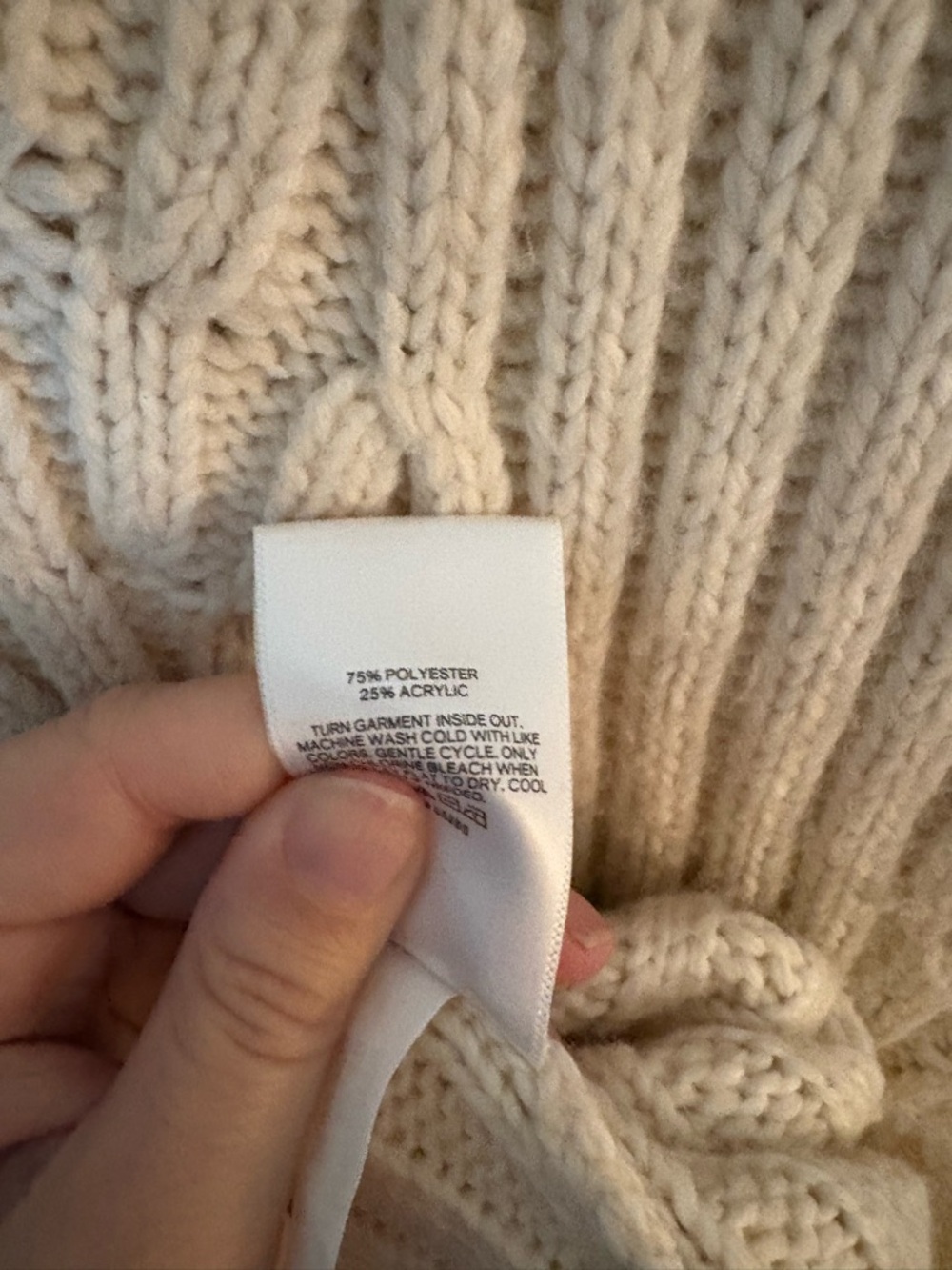Express Cream Long Sleeve Sweater Dress - Picture 6 of 6